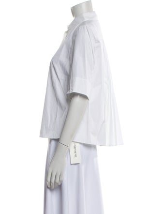 Akris Punto Three-Quarter Sleeve Button-Up Top