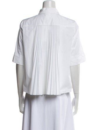 Akris Punto Three-Quarter Sleeve Button-Up Top