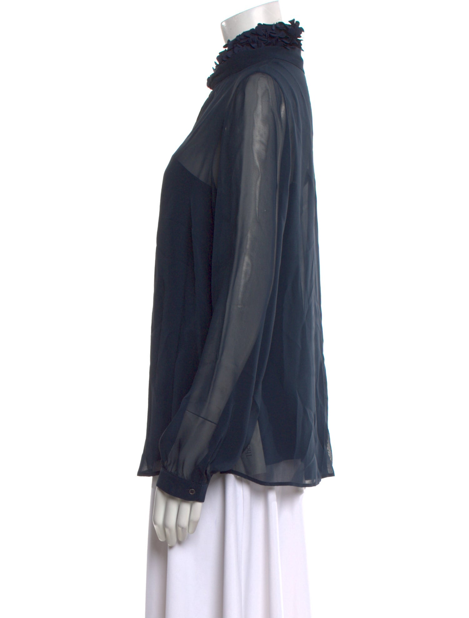 Akris Punto Mock Neck Long Sleeve Blouse