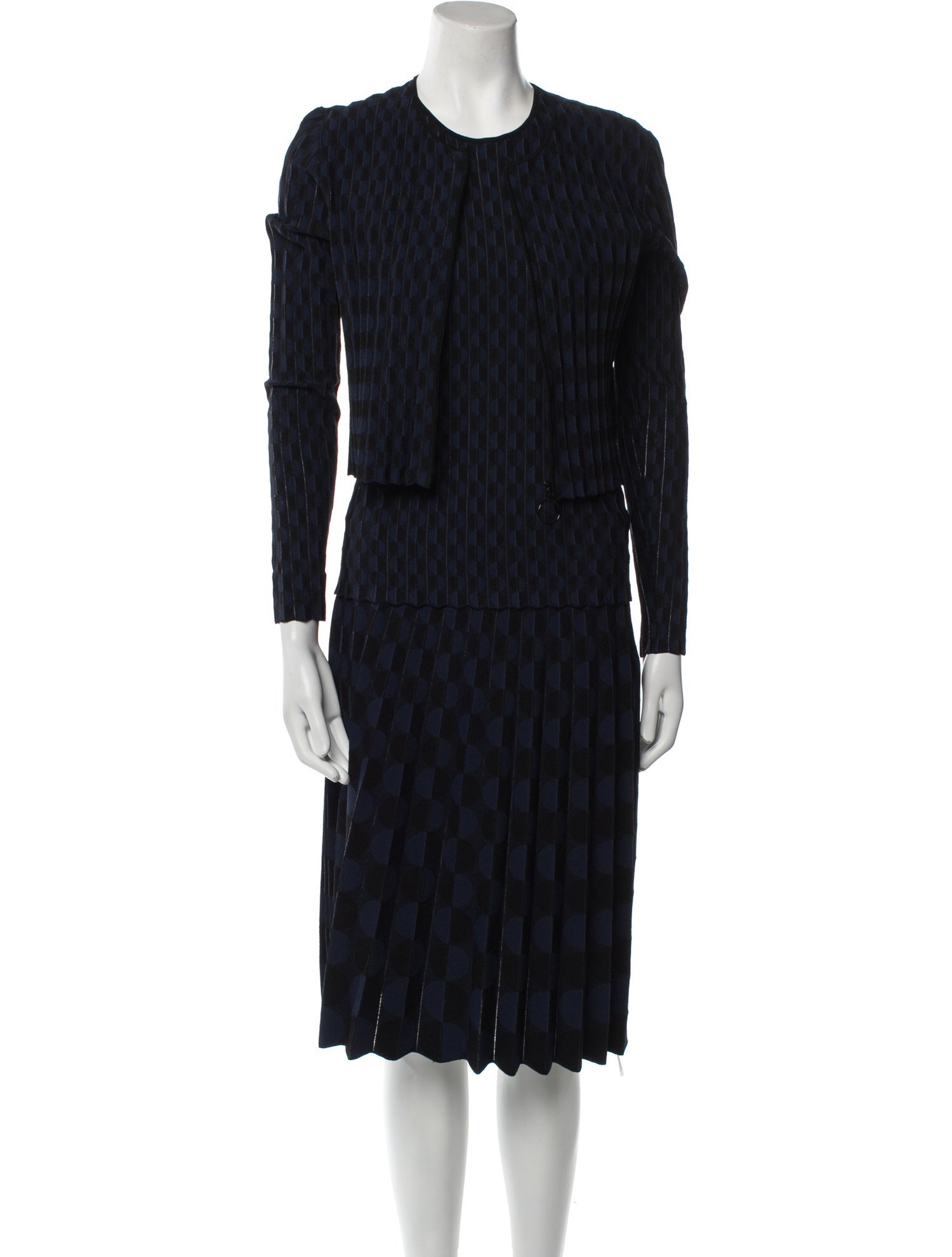 Akris Punto Printed Pleated Accents Skirt Set w/ Tags