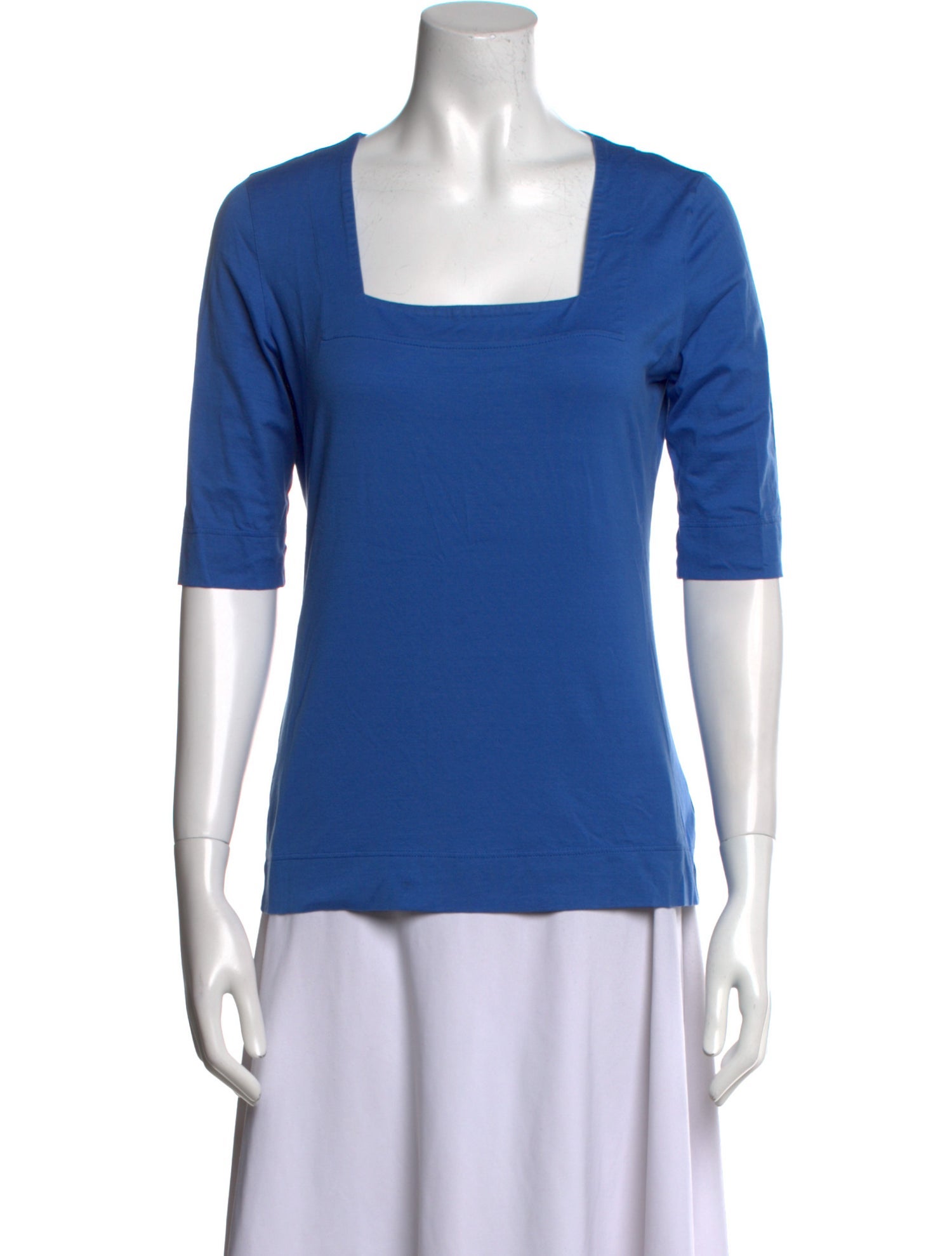 Akris Punto Square Neckline Short Sleeve Top