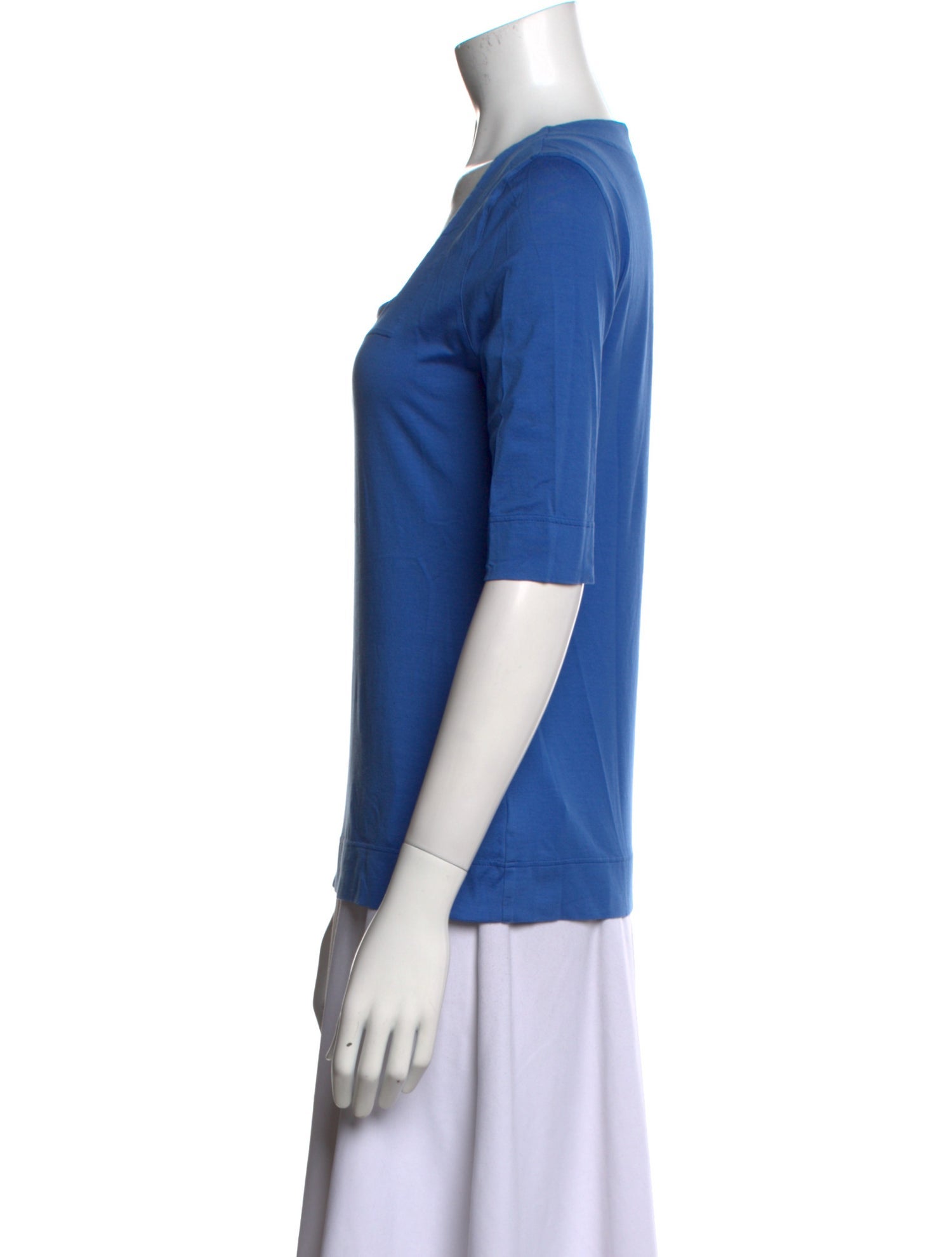 Akris Punto Square Neckline Short Sleeve Top