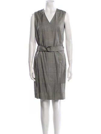 Akris Punto Plaid Print Knee-Length Dress