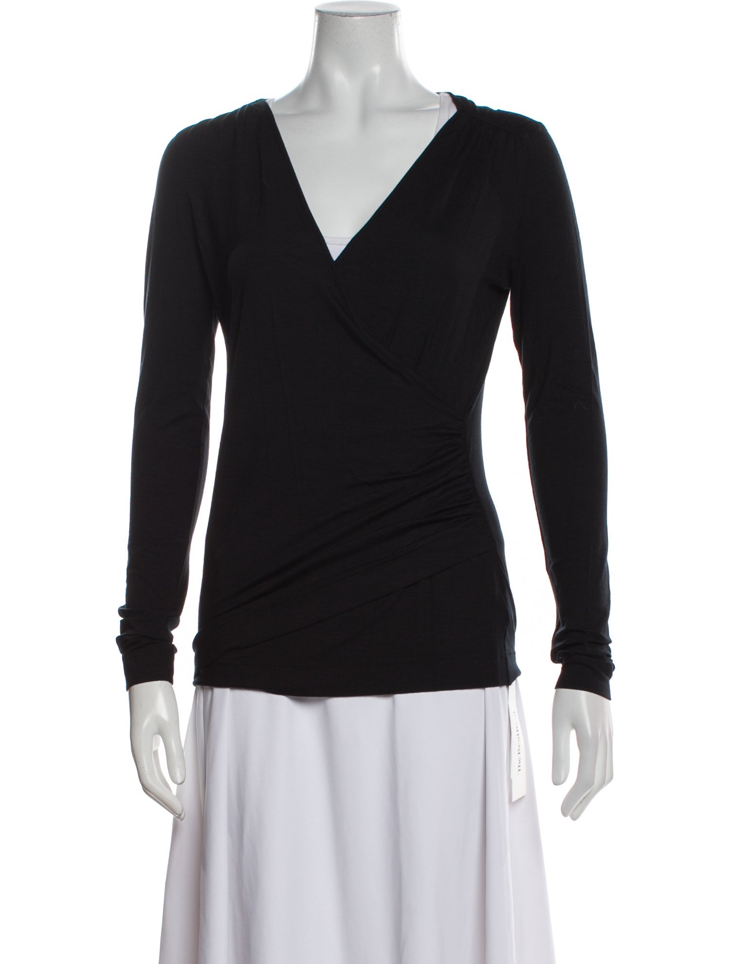 Akris Punto V-Neck Long Sleeve Top