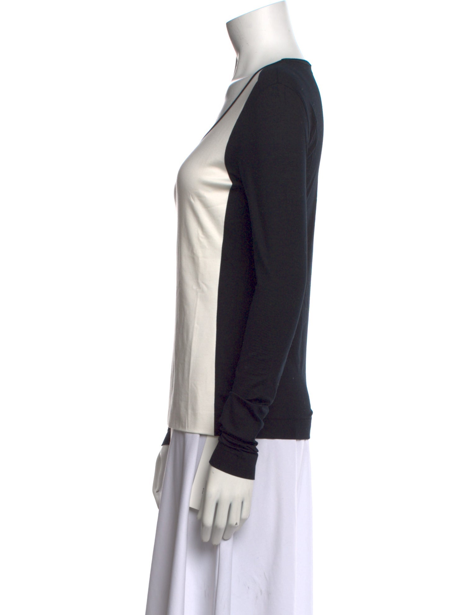 Akris Punto Colorblock Pattern Scoop Neck Top