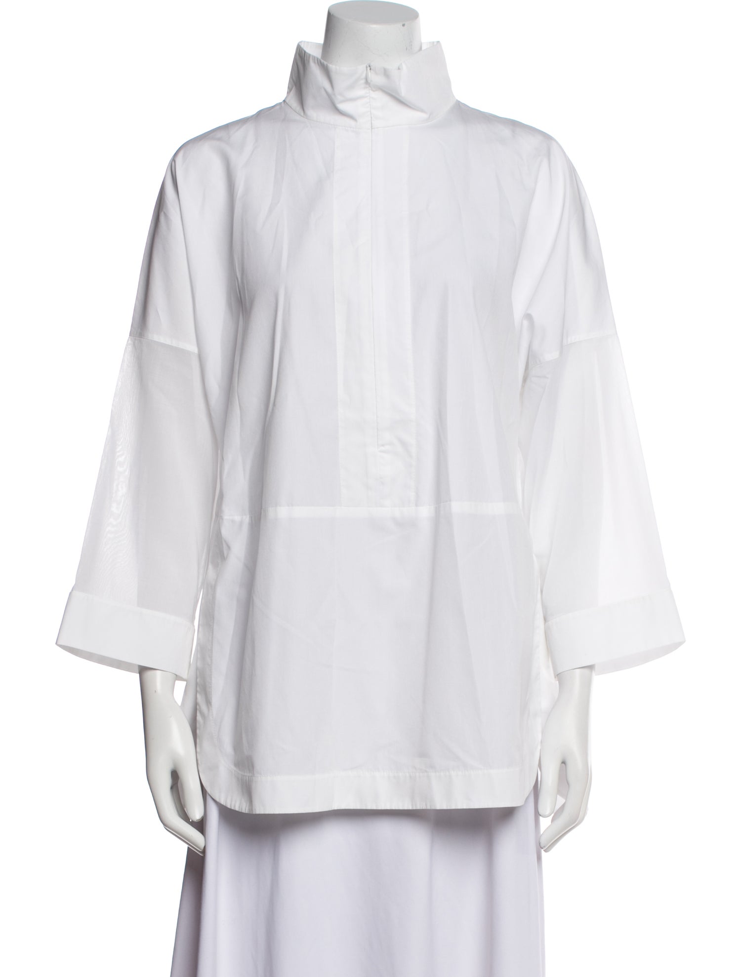 Akris Punto Mock Neck Long Sleeve Blouse