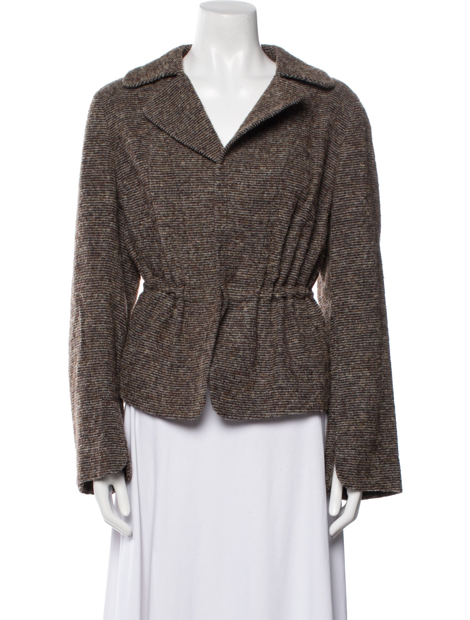 Akris Punto Wool Striped Faux Fur Jacket