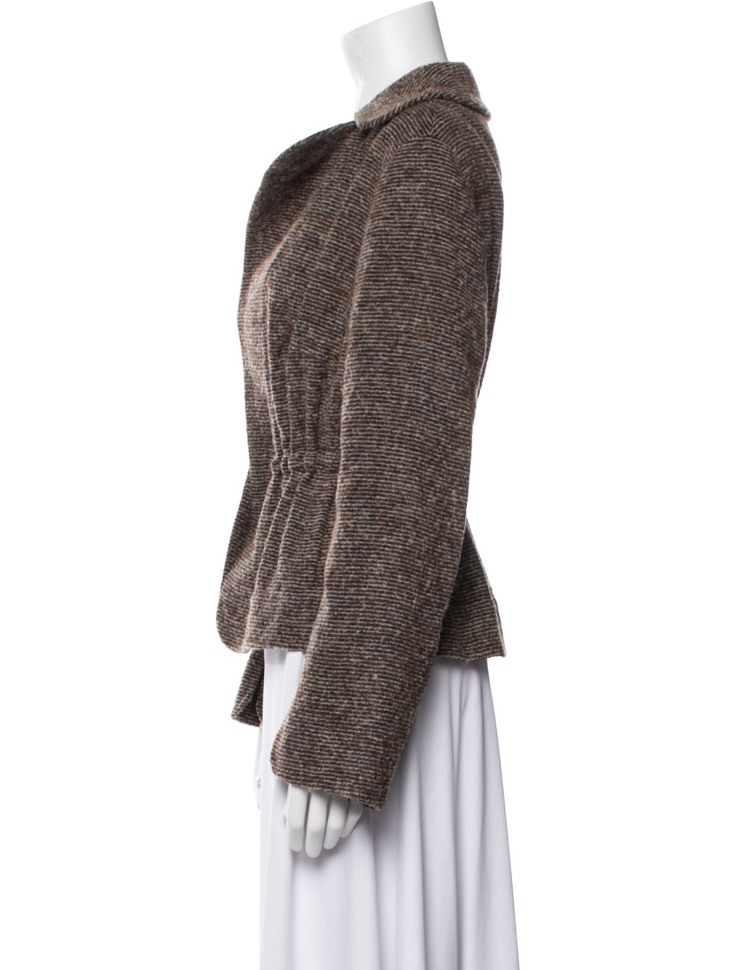 Akris Punto Wool Striped Faux Fur Jacket