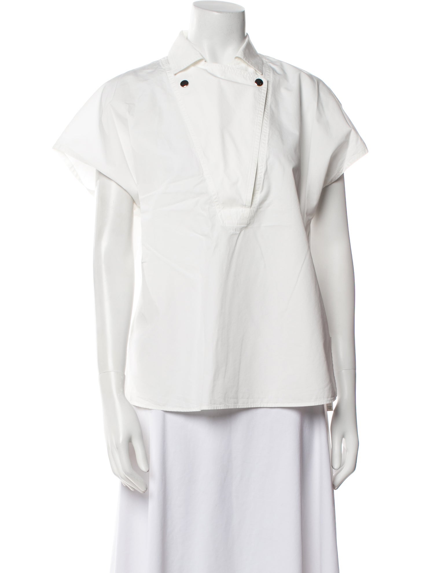 Akris Punto Short Sleeve Button-Up Top
