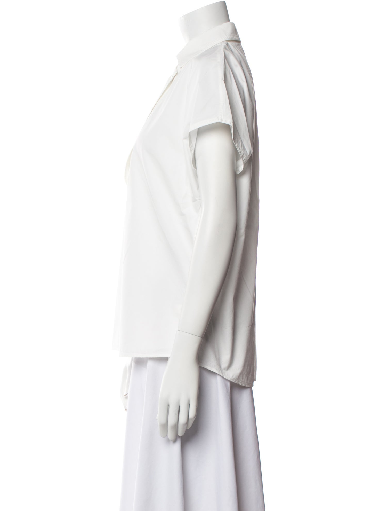 Akris Punto Short Sleeve Button-Up Top