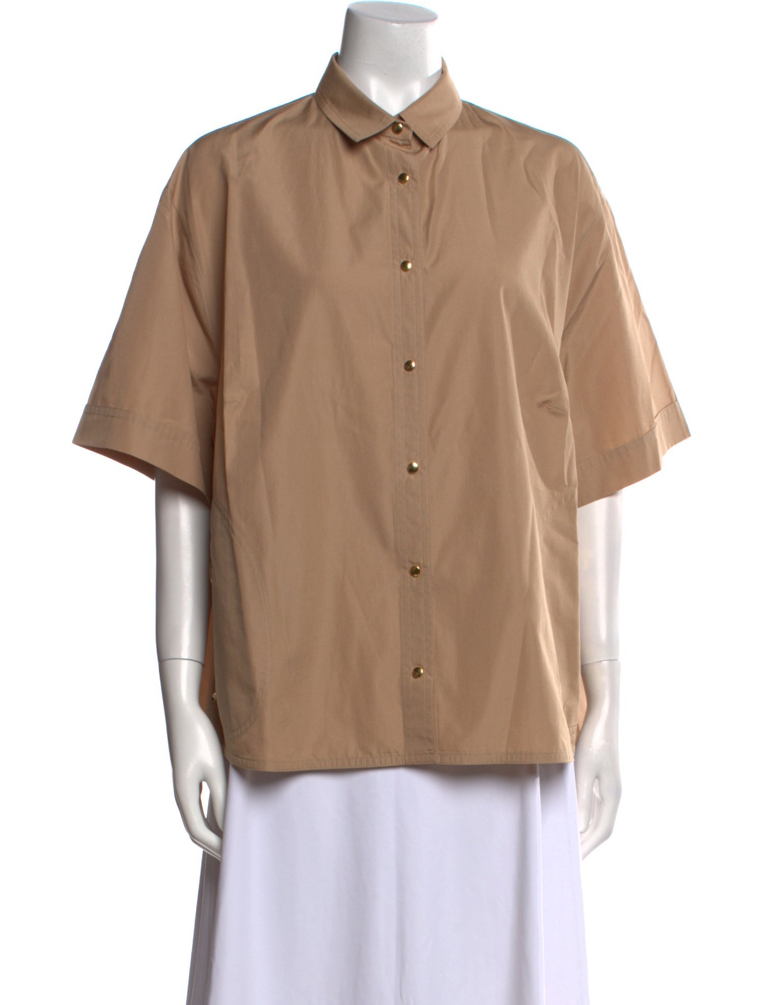 Akris Punto Short Sleeve Button-Up Top
