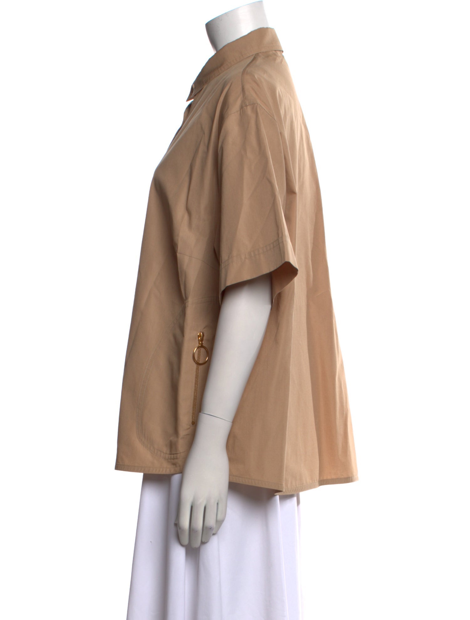 Akris Punto Short Sleeve Button-Up Top