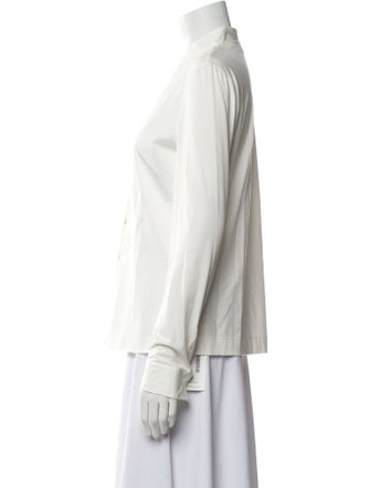 Akris Punto V-Neck Long Sleeve Blouse