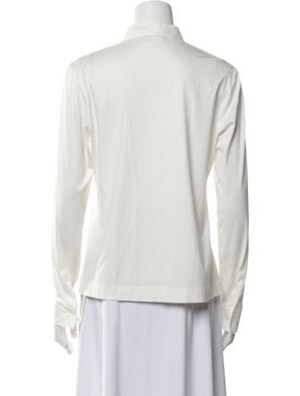 Akris Punto V-Neck Long Sleeve Blouse