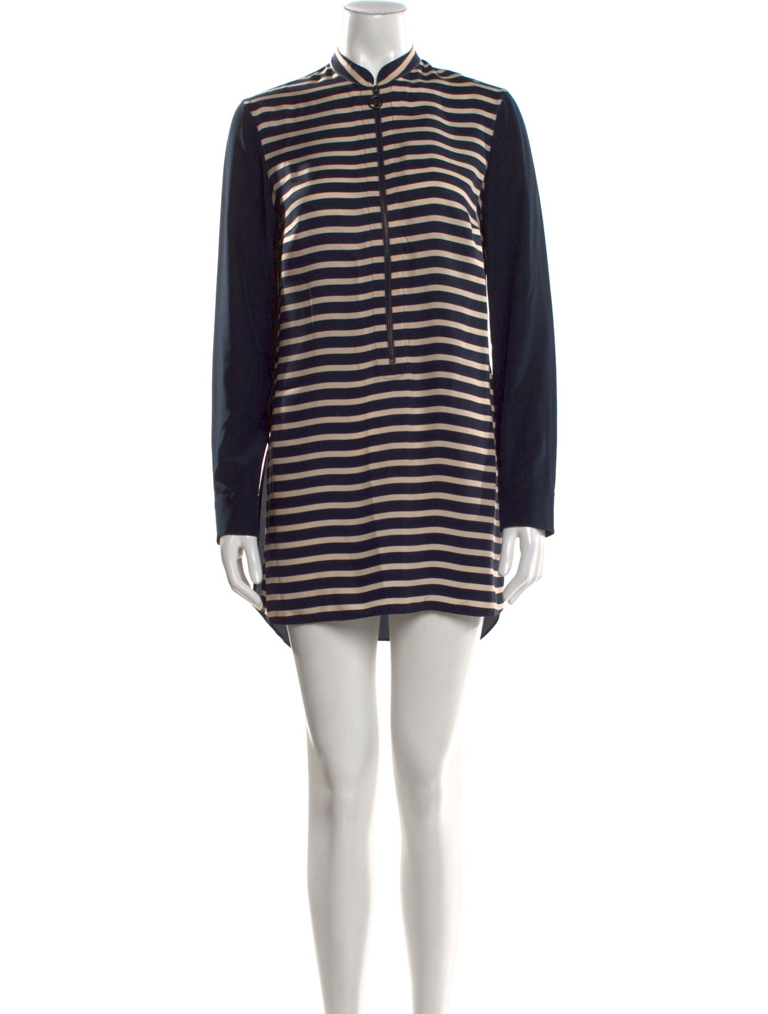 Akris Punto Striped Crew Neck Tunic
