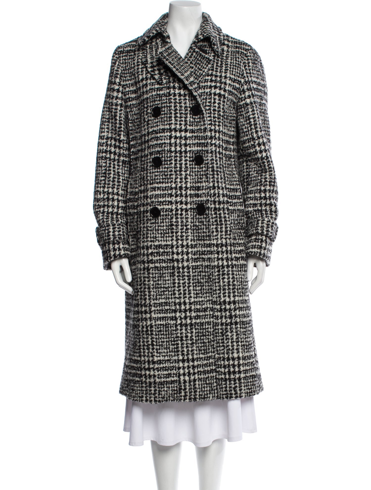 Akris Punto Wool Plaid Print Peacoat