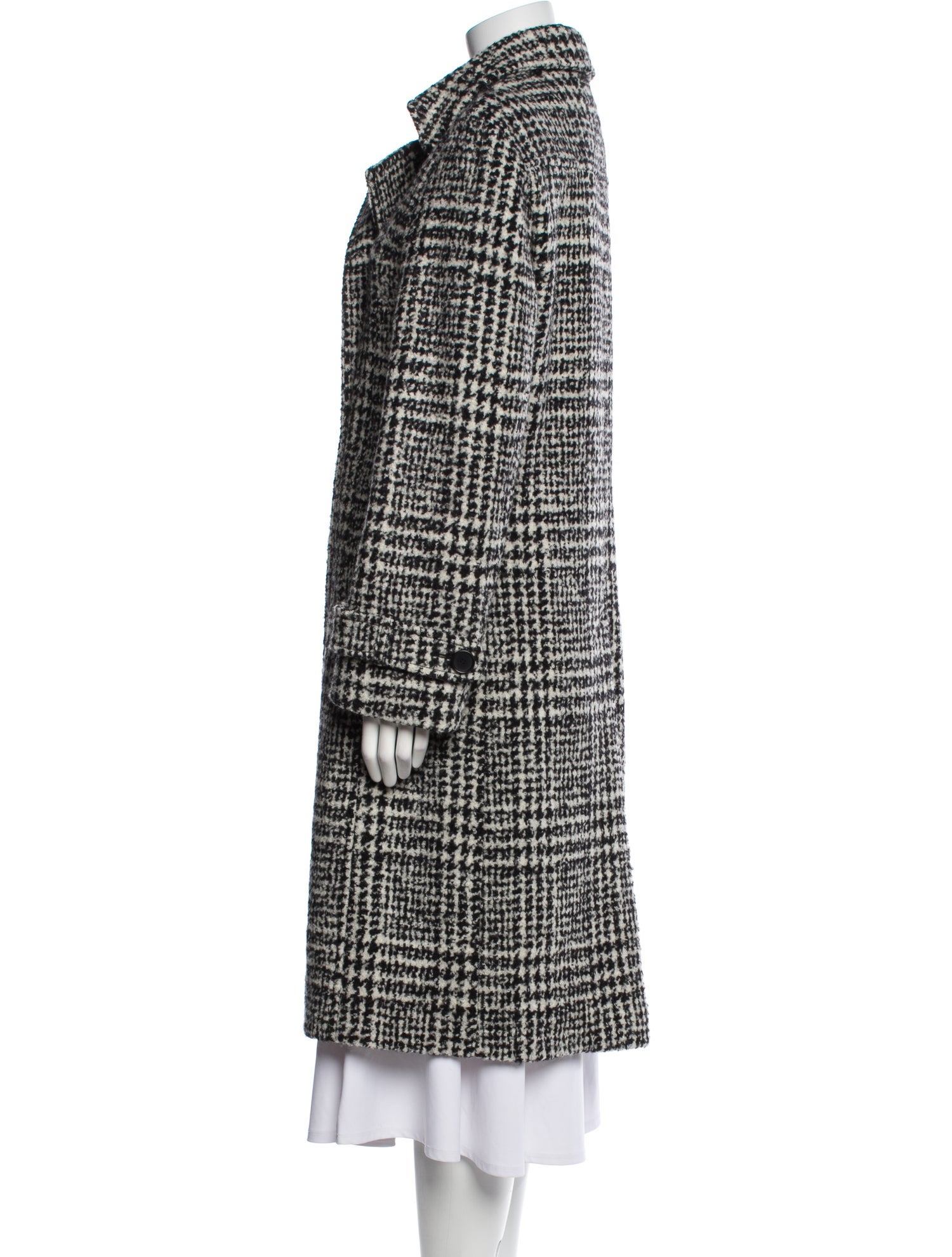 Akris Punto Wool Plaid Print Peacoat