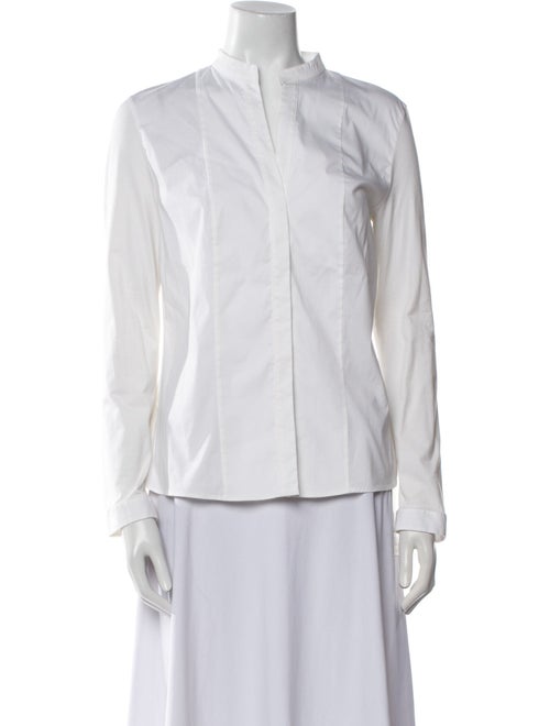 Akris Punto Mock Neck Long Sleeve Button-Up Top