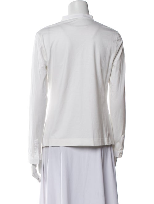 Akris Punto Mock Neck Long Sleeve Button-Up Top