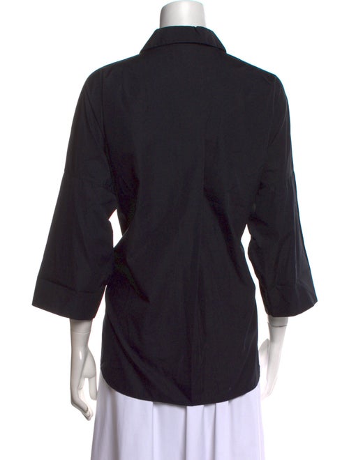 Akris Punto Three-Quarter Sleeve Button-Up Top