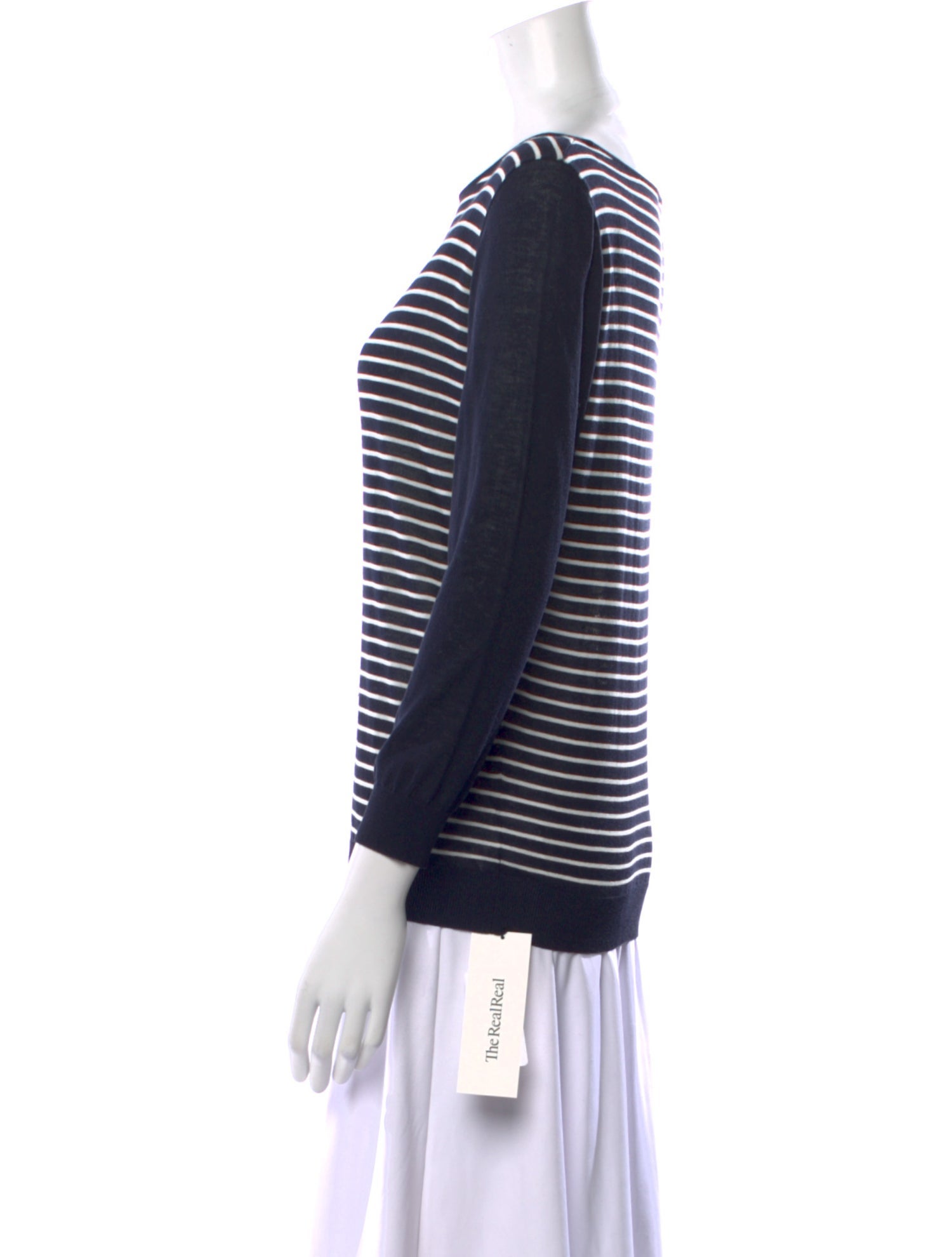 Akris Punto Striped Bateau Neckline Top