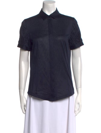 Akris Punto Short Sleeve Button-Up Top