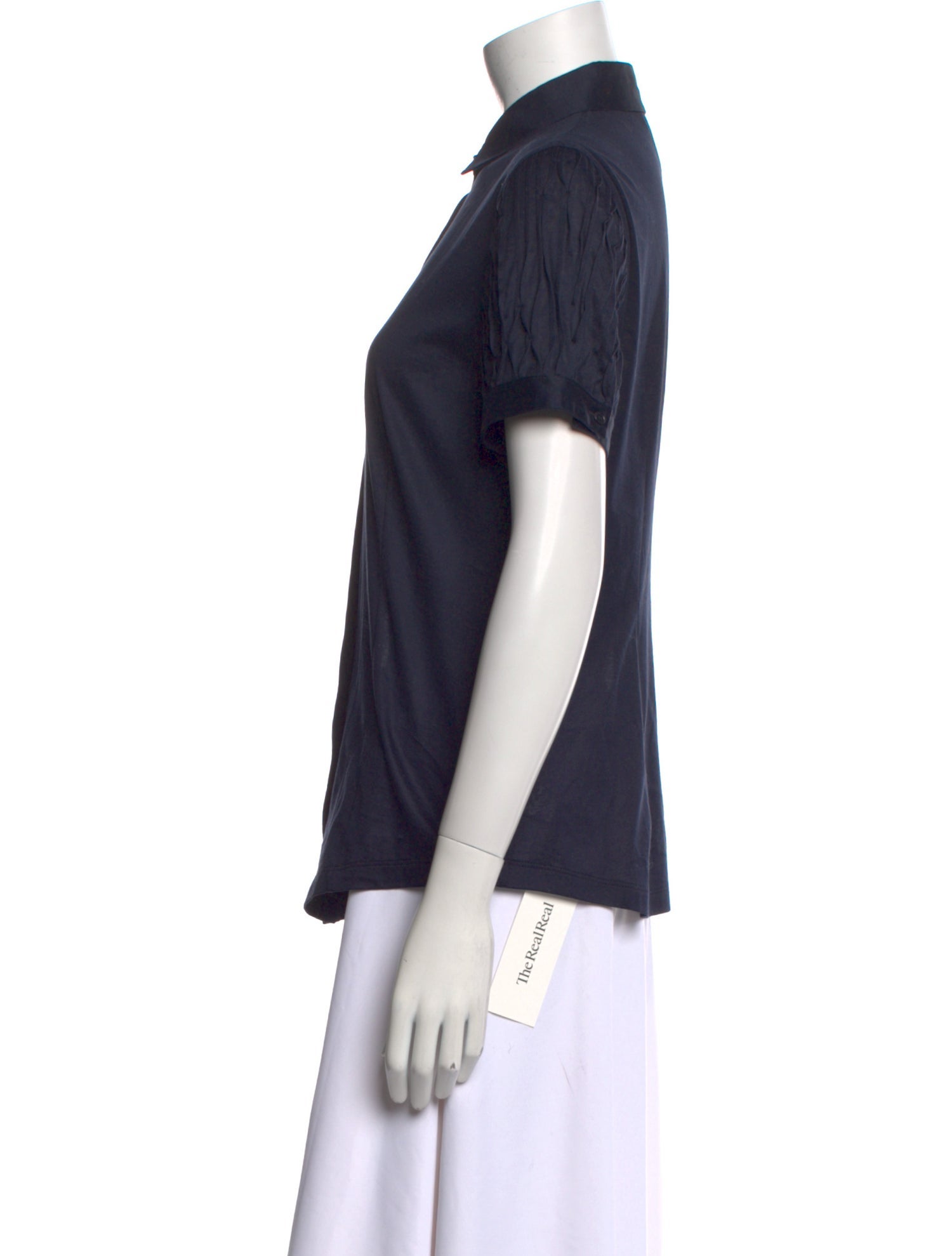 Akris Punto Short Sleeve Button-Up Top