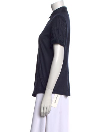 Akris Punto Short Sleeve Button-Up Top