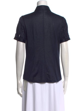 Akris Punto Short Sleeve Button-Up Top
