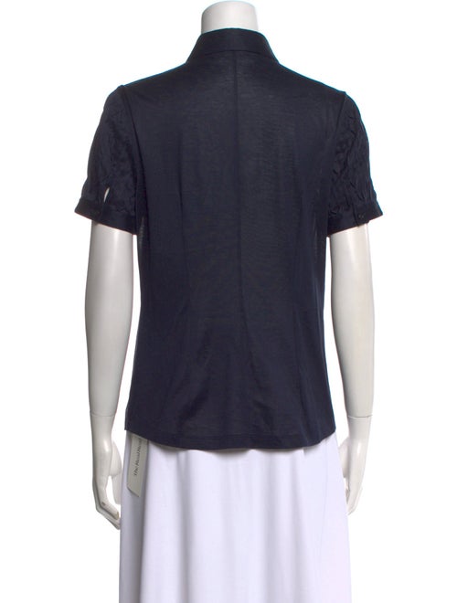 Akris Punto Short Sleeve Button-Up Top