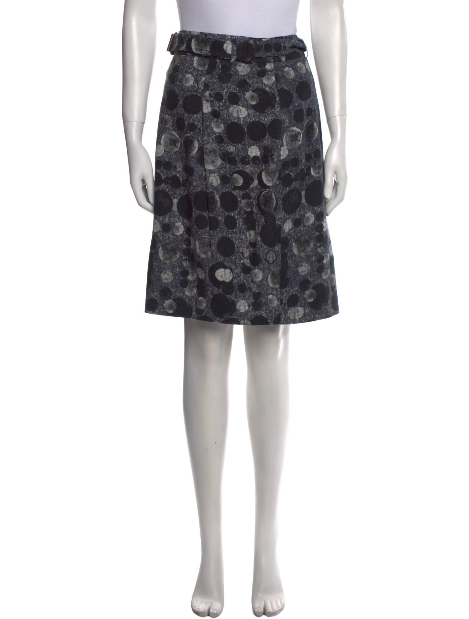 Akris Punto Polka Dot Print Knee-Length Skirt