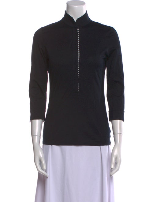 Akris Punto Mock Neck Three-Quarter Sleeve Sweatshirt