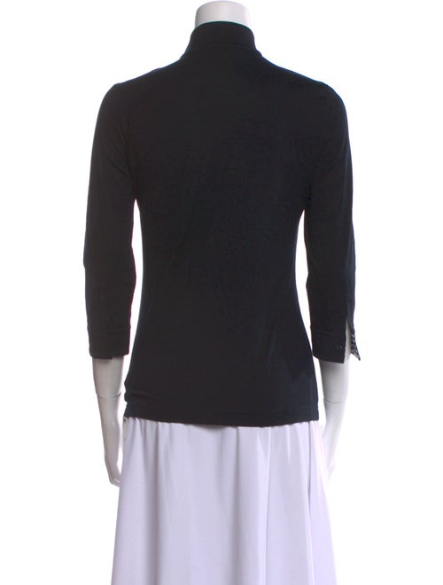 Akris Punto Mock Neck Three-Quarter Sleeve Sweatshirt