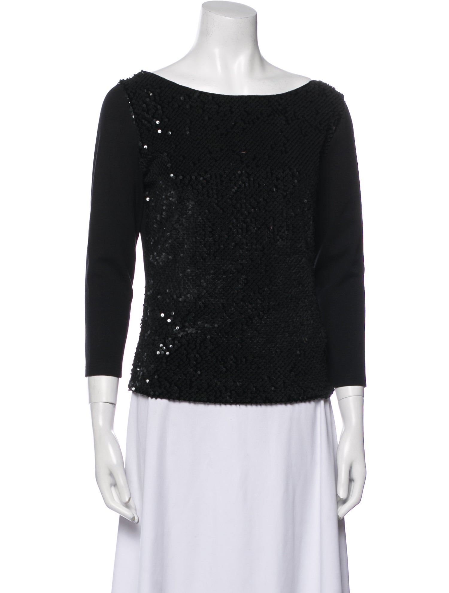 Akris Punto Bateau Neckline Three-Quarter Sleeve Top