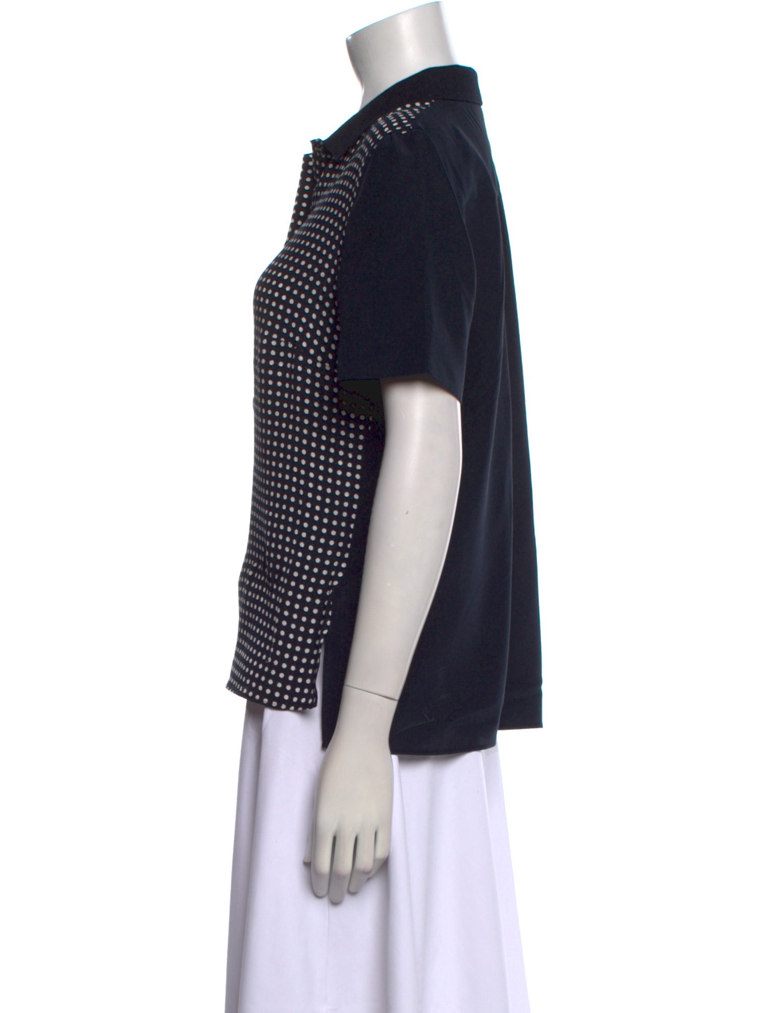 Akris Punto Silk Polka Dot Print Polo