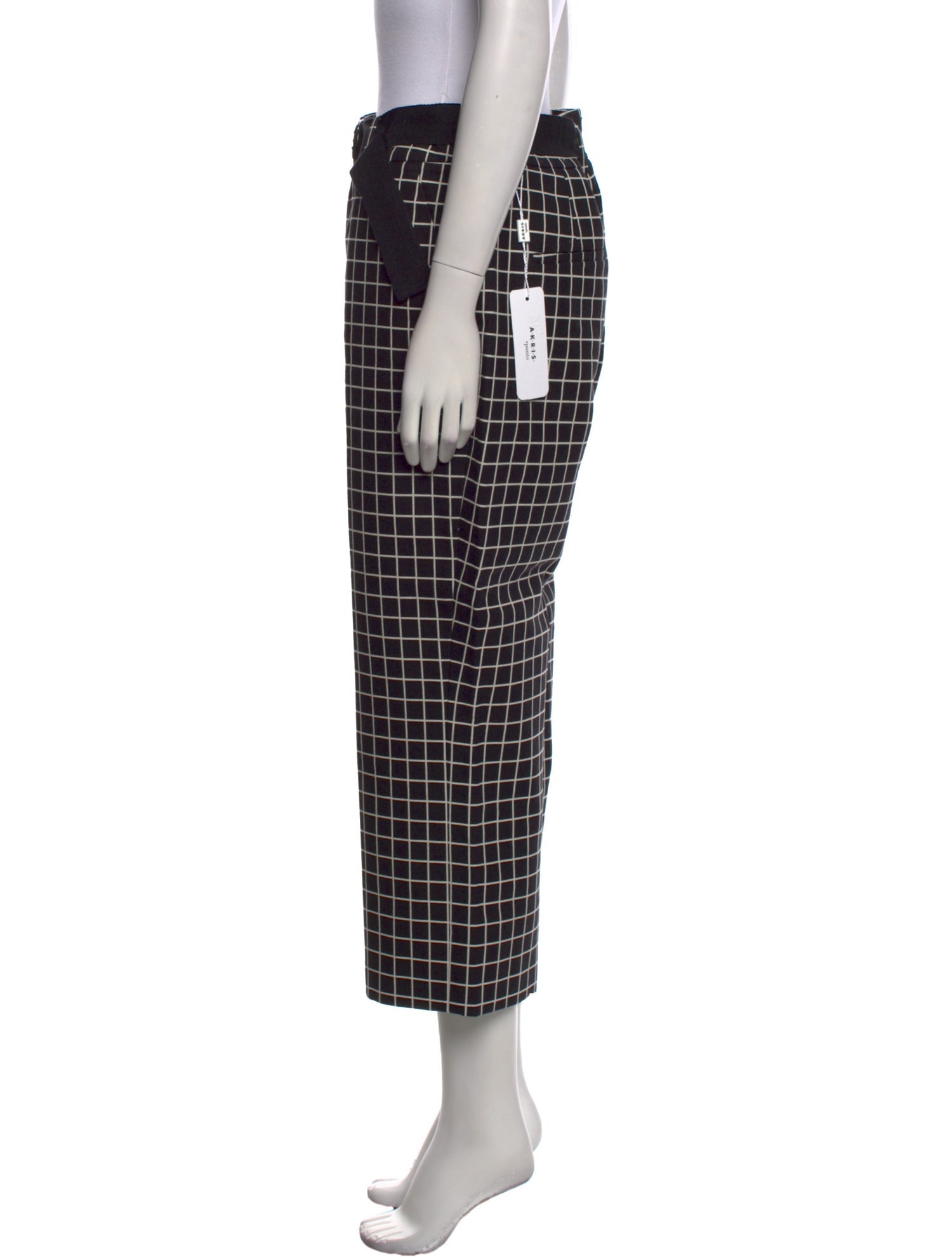 Akris Punto Plaid Print Wide Leg Pants w/ Tags