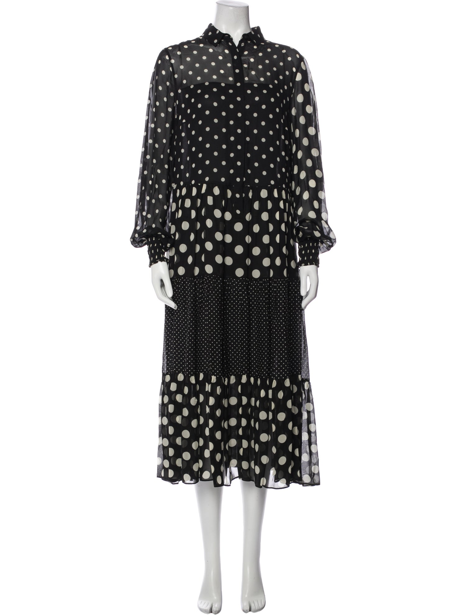 Akris Punto Polka Dot Print Long Dress