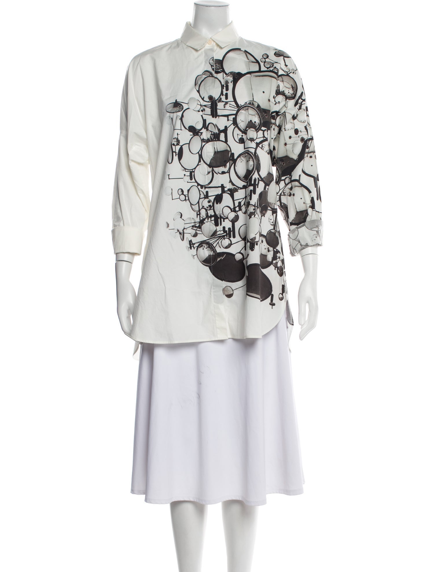 Akris Punto Graphic Print Mock Neck Tunic