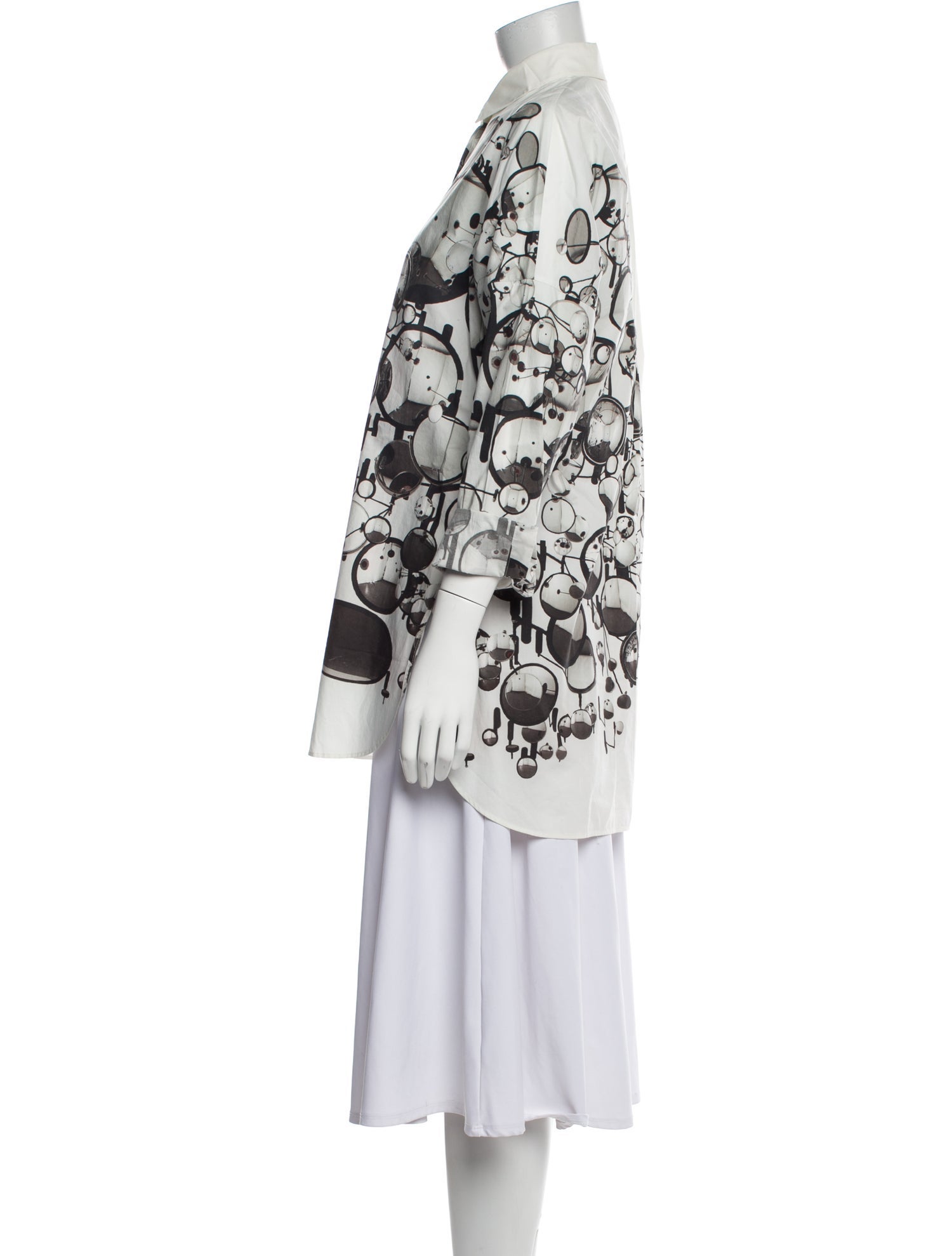 Akris Punto Graphic Print Mock Neck Tunic