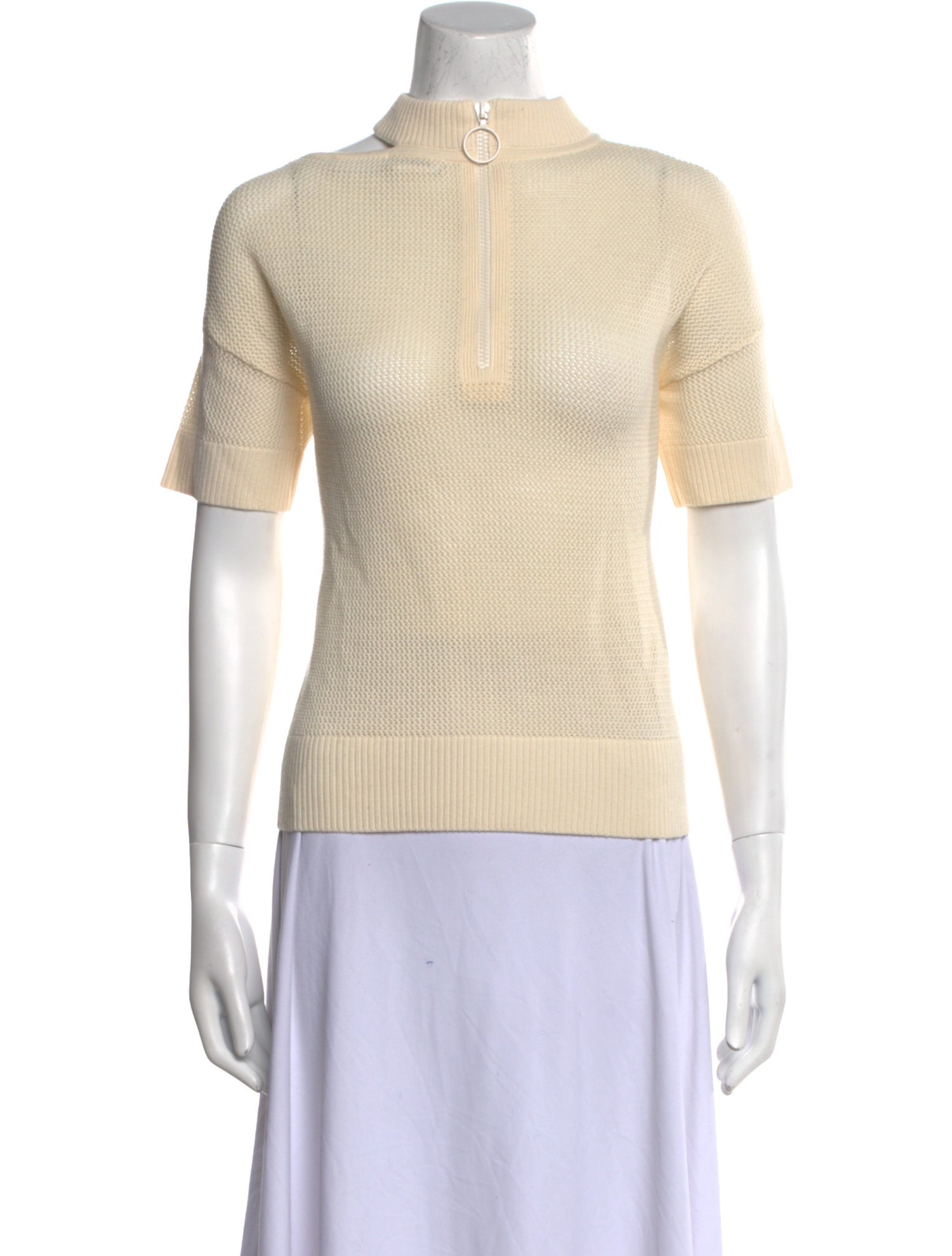 Akris Punto Virgin Wool Mock Neck Top
