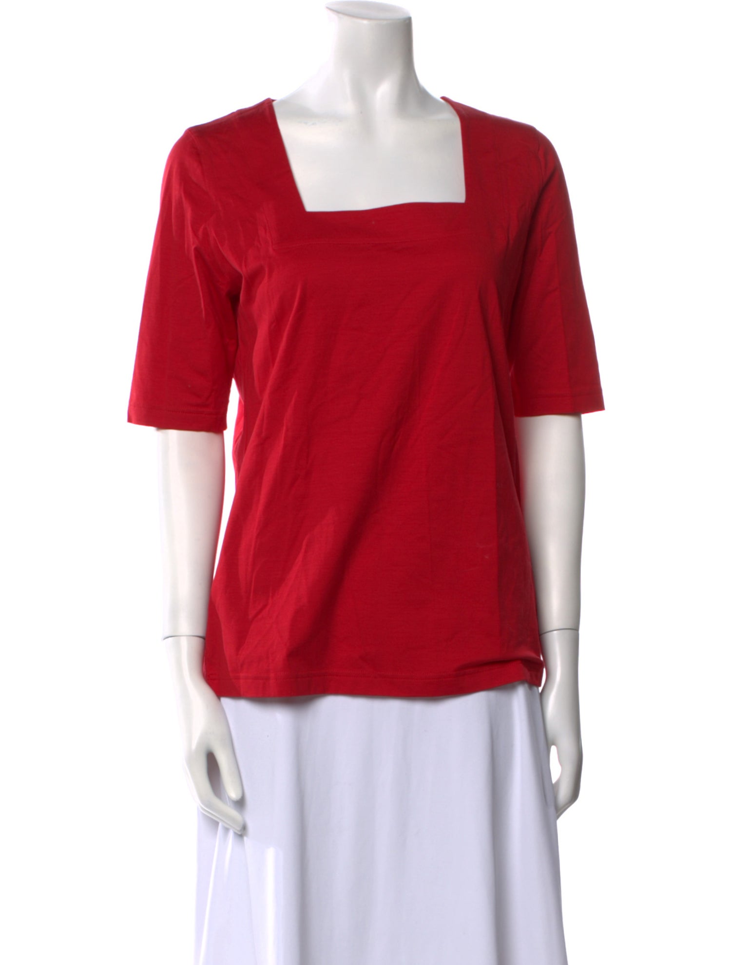 Akris Punto Square Neckline Short Sleeve Blouse