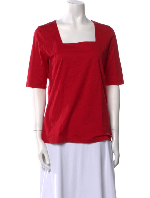 Akris Punto Square Neckline Short Sleeve Blouse