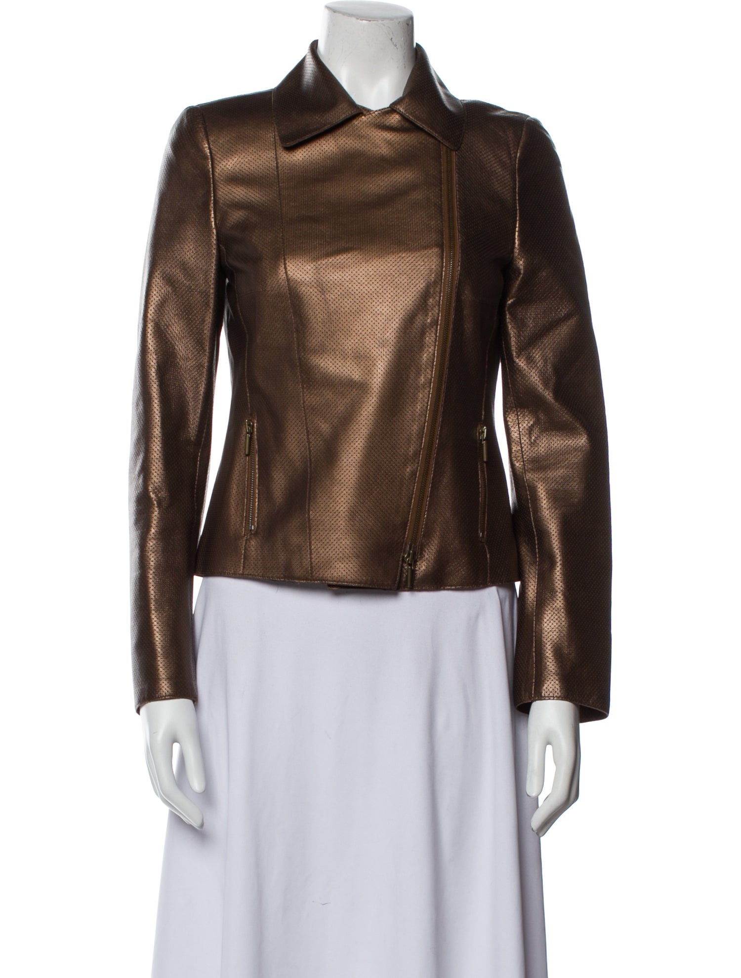 Akris Punto Leather Biker Jacket