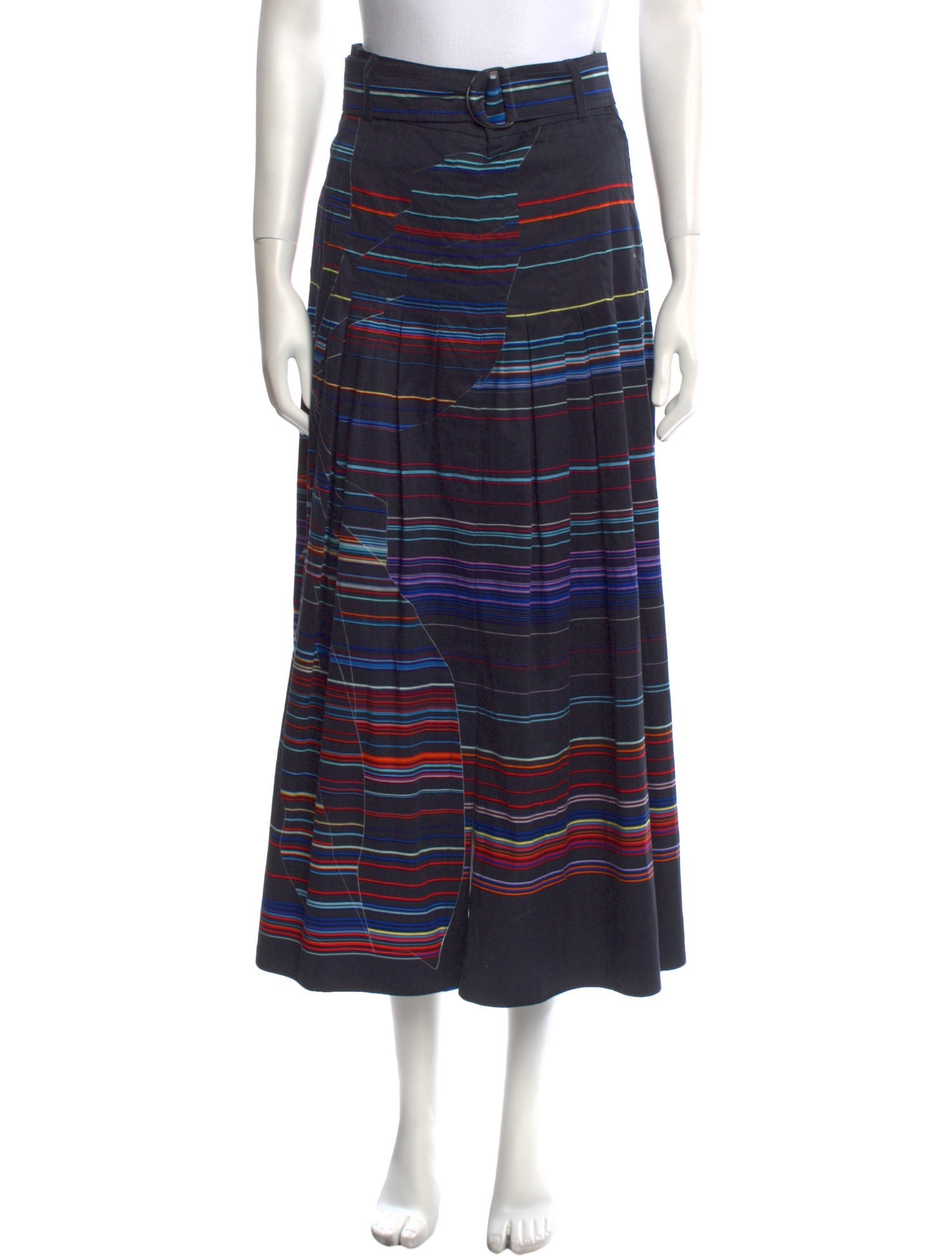Akris Punto Striped Midi Length Skirt