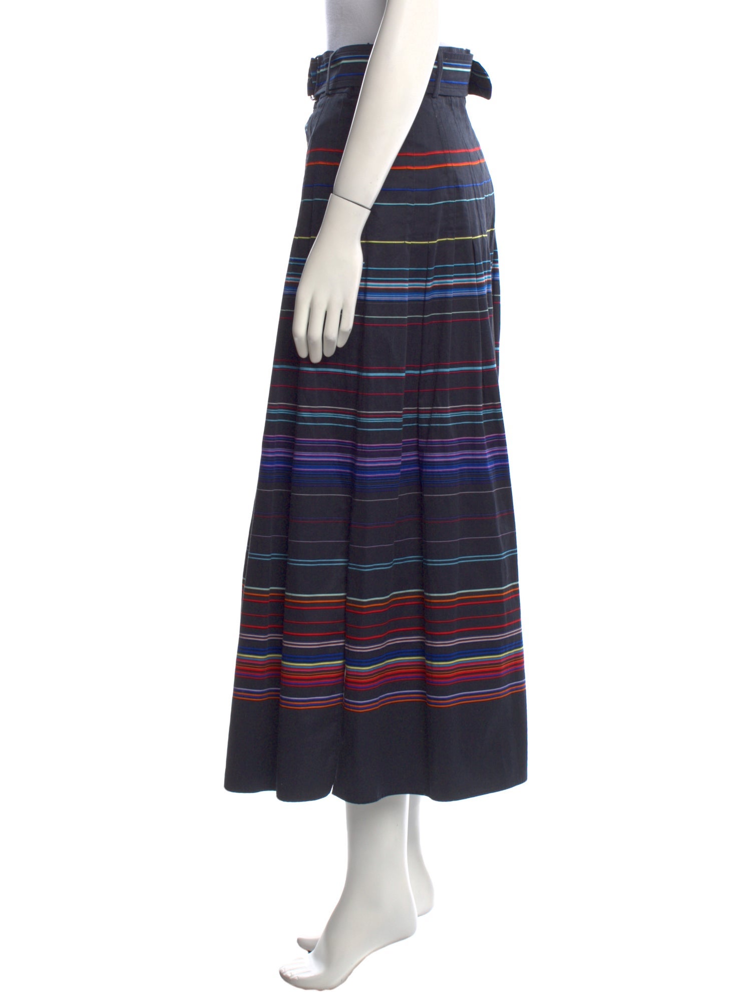 Akris Punto Striped Midi Length Skirt