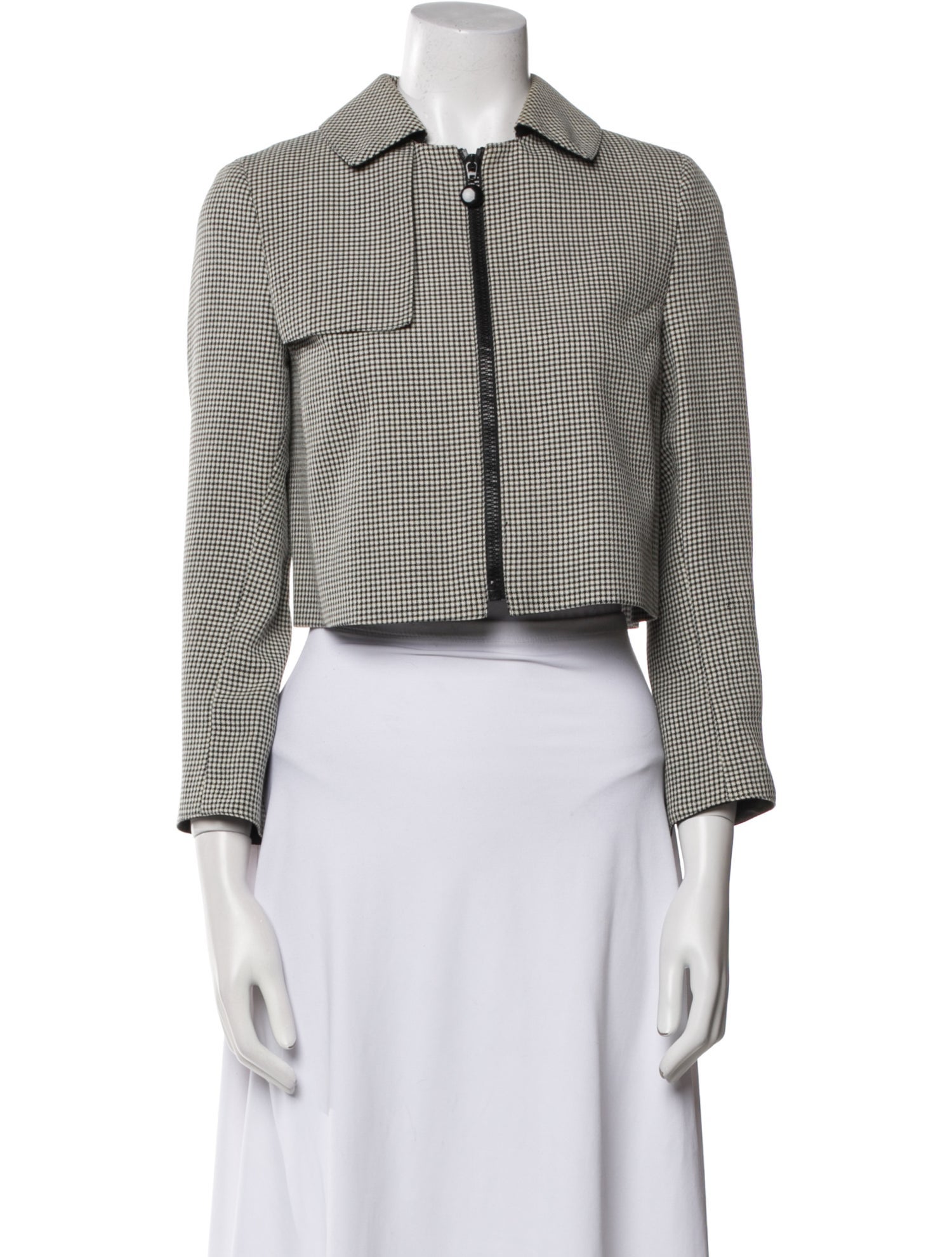 Akris Punto Wool Houndstooth Print Evening Jacket