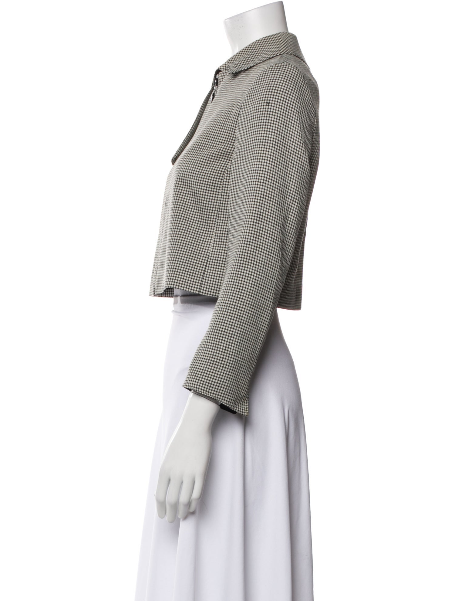 Akris Punto Wool Houndstooth Print Evening Jacket