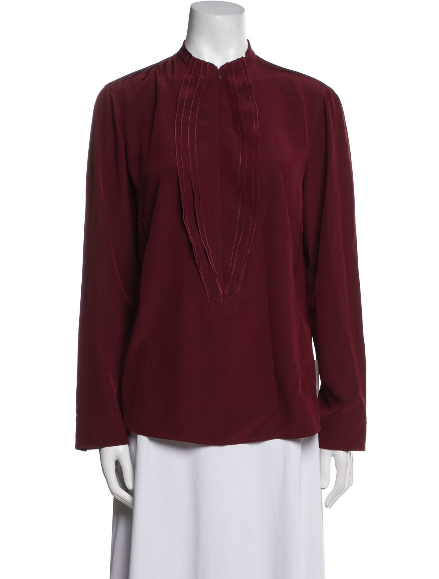 Akris Punto Silk Mock Neck Blouse