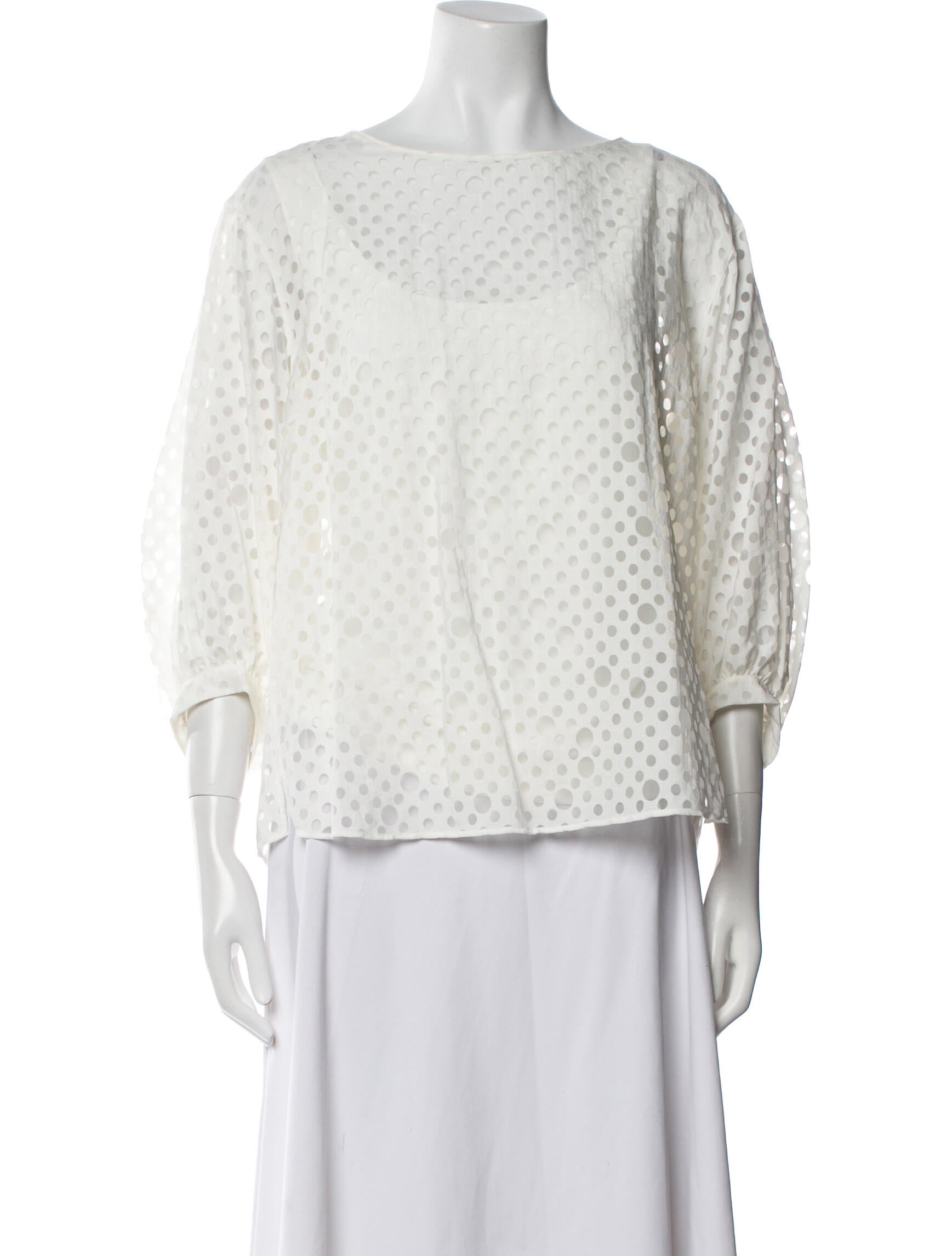 Akris Punto Bateau Neckline Three-Quarter Sleeve Blouse w/ Tags