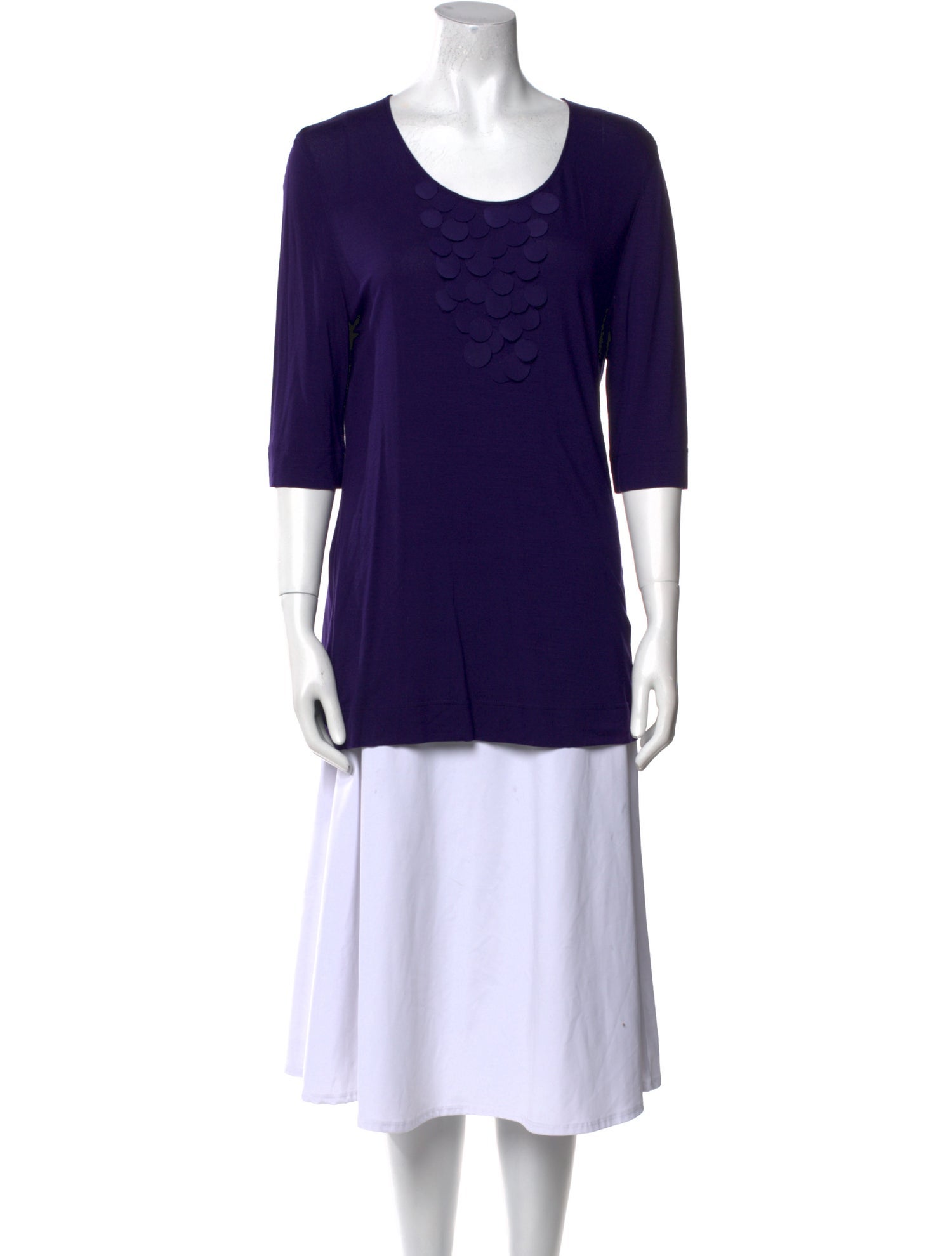 Akris Punto Scoop Neck Three-Quarter Sleeve Tunic